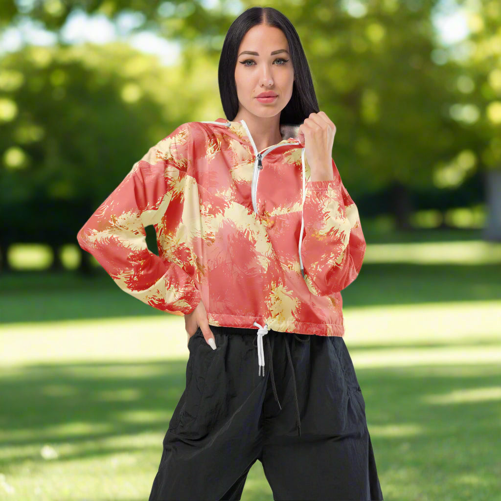 Pink Champagne - Women’s Cropped Windbreaker