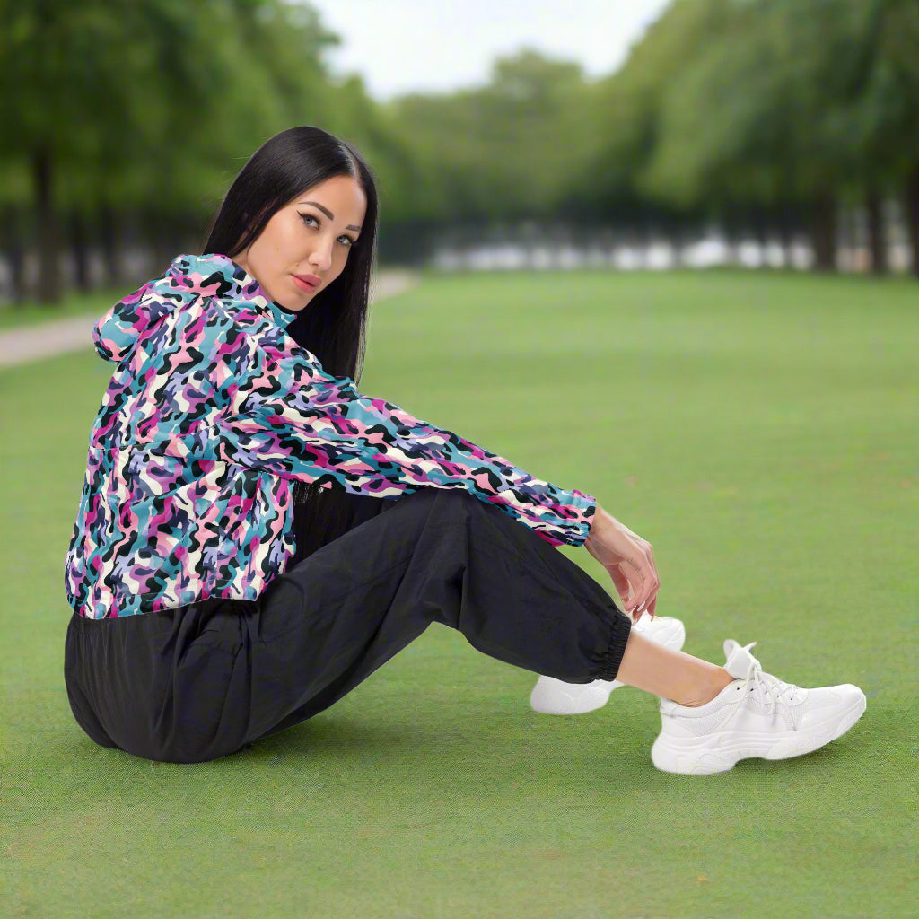 Lady Camouflage - Cropped Windbreaker