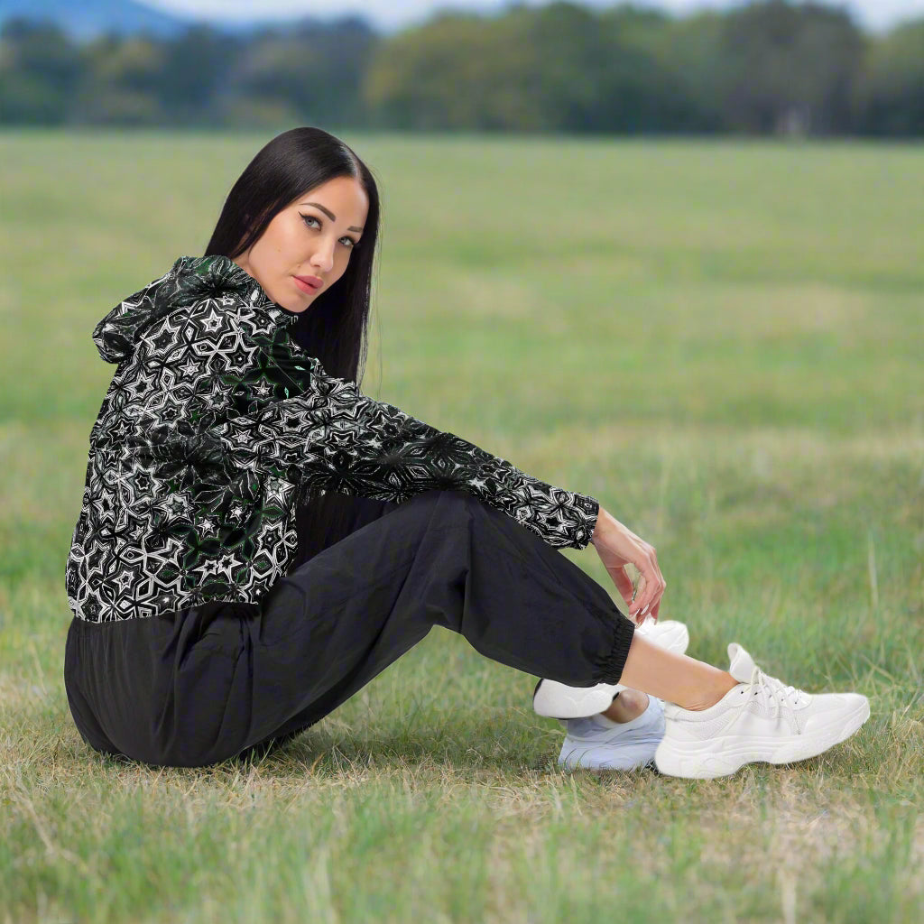 Graphite Glam - Cropped Windbreaker