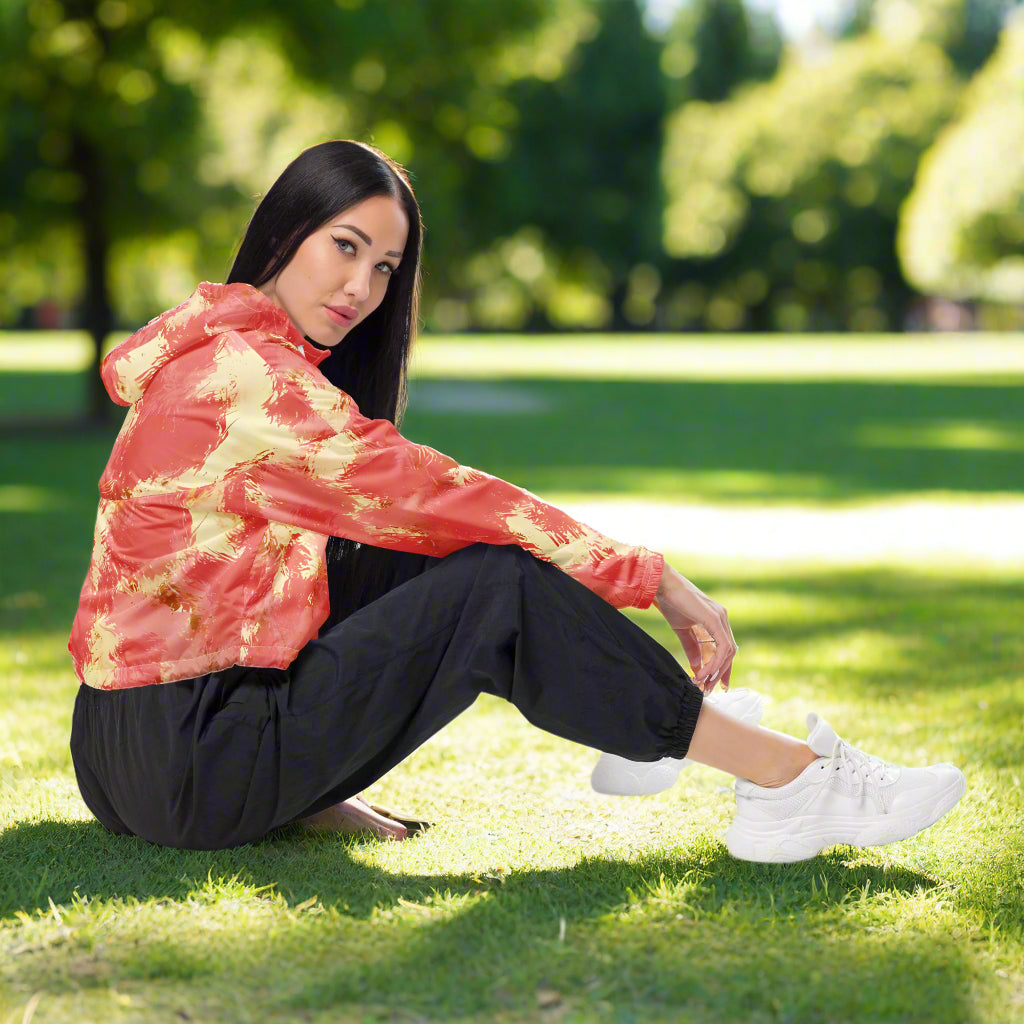 Pink Champagne - Women’s Cropped Windbreaker